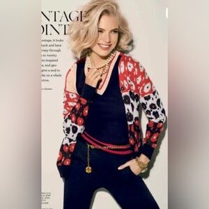 EUC CAbi Upbeat Poppy Floral Cardigan size XS/Small Retails $165